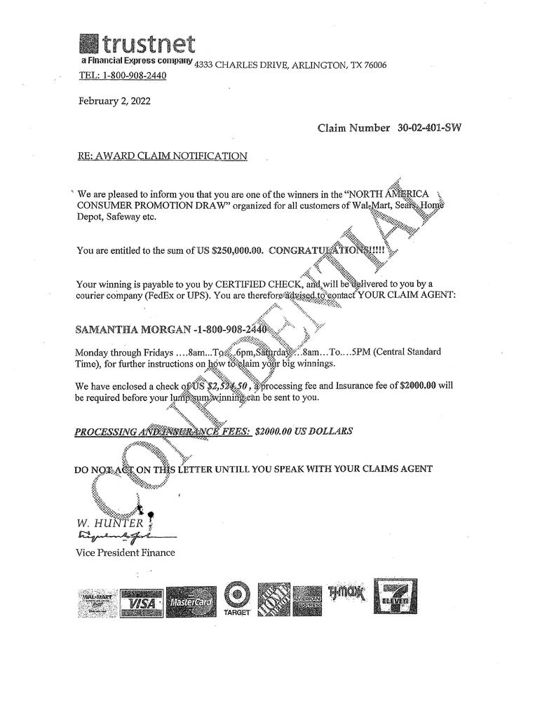 Document involved in a Fraud