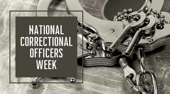 Black and White photo of handcuffs represents national correctional officers week
