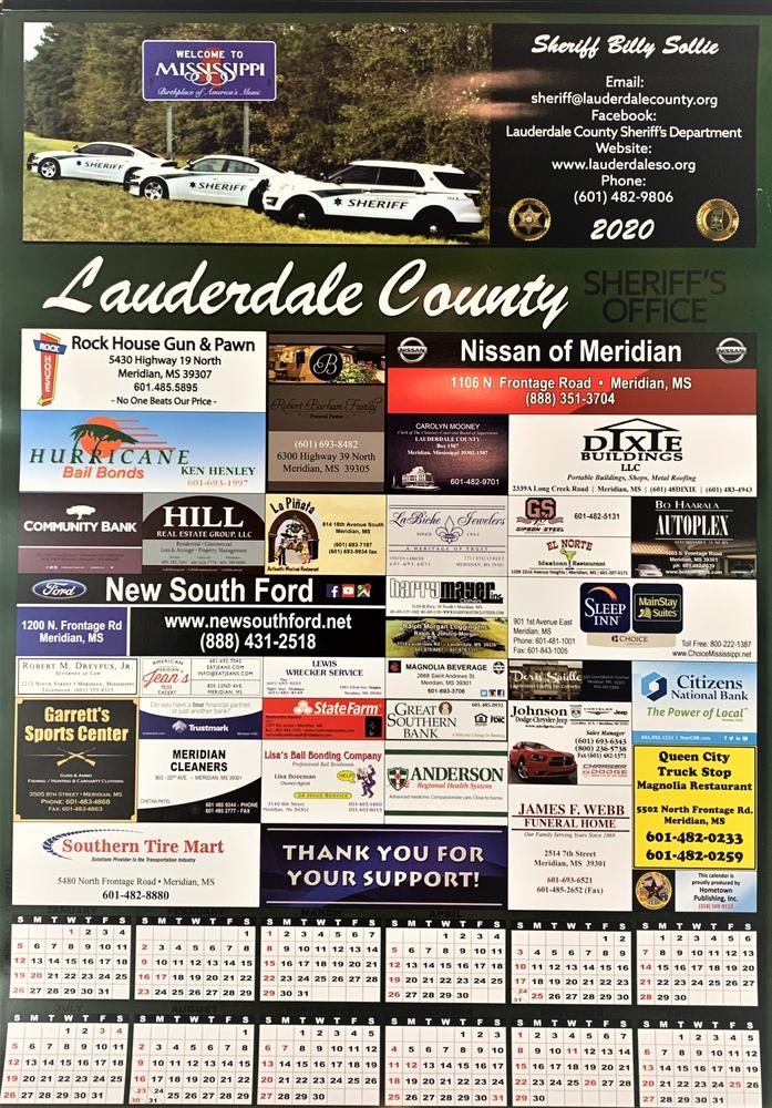 Lauderdale County Sheriff's Office calendar